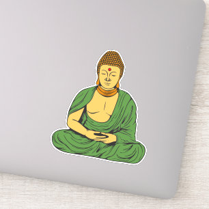 Peaceful Buddha Buddhist Monk in green robes Sticker