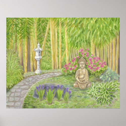 Peaceful Buddha Garden art print