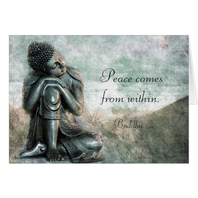 Peaceful Buddha with words of wisdom Cards (Front Horizontal)