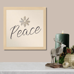 Peaceful Champagne Snowflake Framed Art Print