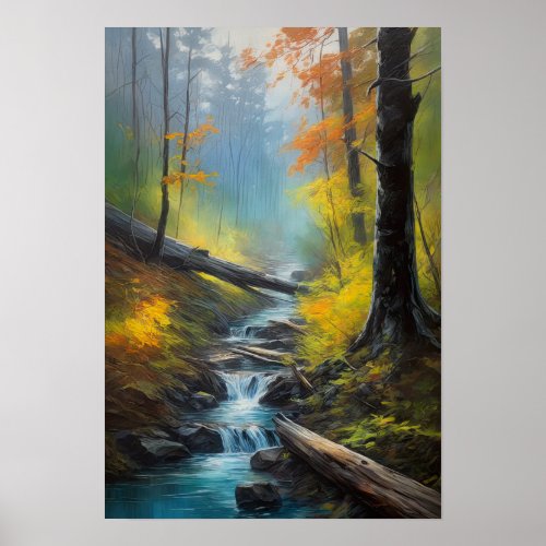 Peaceful Charm of Lush Old Forest Poster