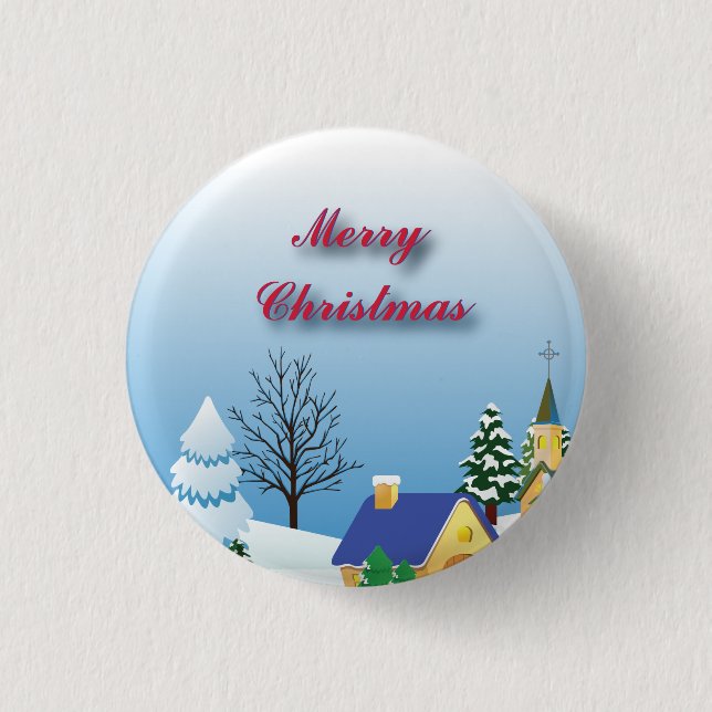 Peaceful Christmas Church Amazing Calm Fab Pinback Button (Front)