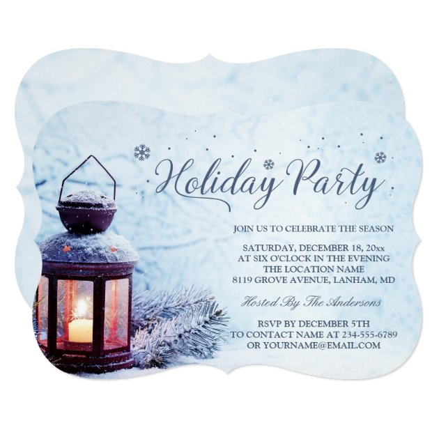 Peaceful Christmas Lantern Winter Holiday Party Invitation