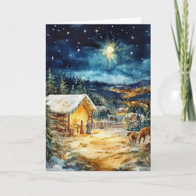   Peaceful Christmas Night Art Card (Front)