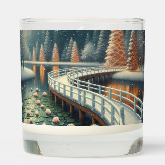 Peaceful Christmas Scene of a Bridge on Beautiful Scented Candle