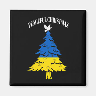 Peaceful Christmas Tree Peace Ukraine Magnet