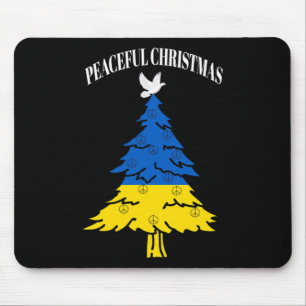 Peaceful Christmas Tree Peace Ukraine Mouse Pad