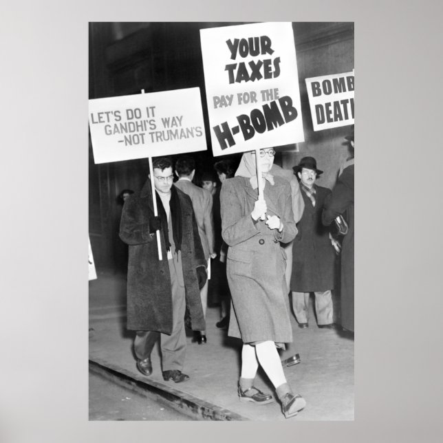 Peaceful Cold War Protest 1950 Poster (Front)