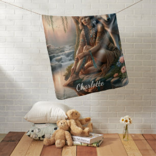 Peaceful connection with nature baby blanket