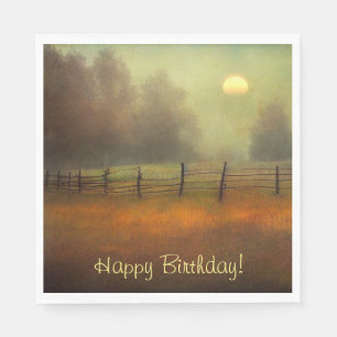Peaceful Country Scene Birthday Napkins