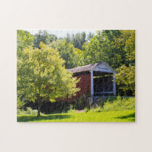Peaceful Covered Bridge Photo Jigsaw Puzzle