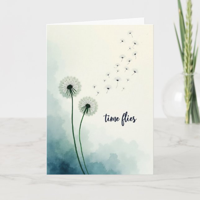 Peaceful Dandelion Birthday Card (Front)