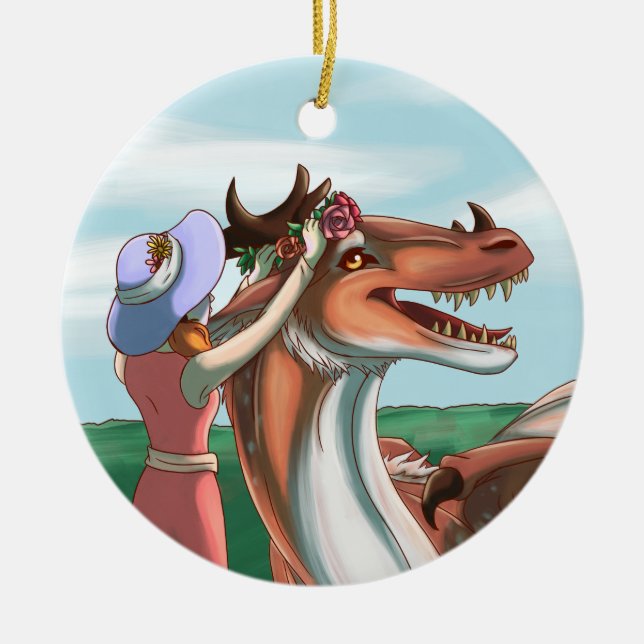 Peaceful Days Ceramic Ornament (Front)