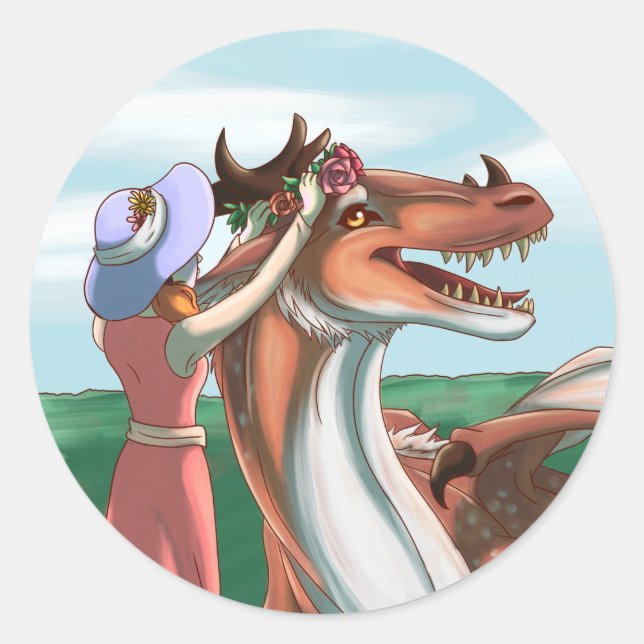 Peaceful Days Classic Round Sticker (Front)