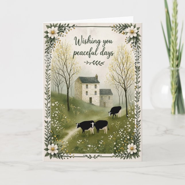 Peaceful Days | Farmhouse Boutique Greeting Card (Front)