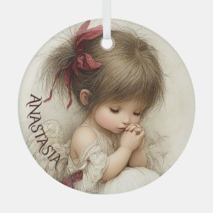 Peaceful Devotion with Custom Name Glass Ornament