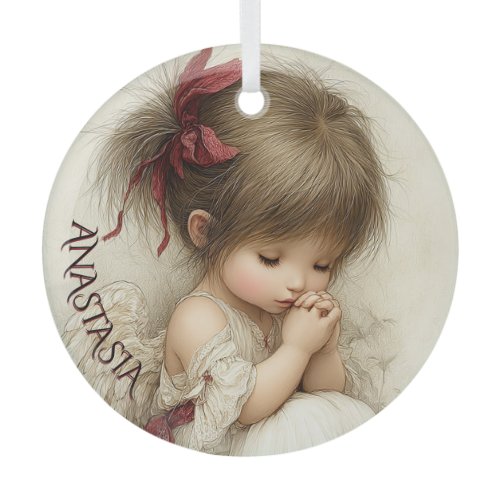 Peaceful Devotion with Custom Name Glass Ornament