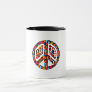 Peaceful Diversity Global Unity Peace Sign Design Mug