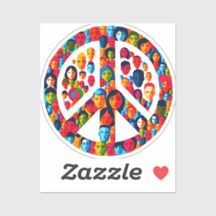 Peaceful Diversity Global Unity Peace Sign Design Sticker