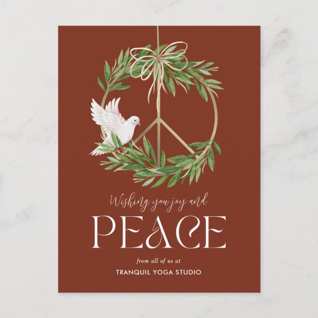 Peaceful Dove Business Holiday Card Postcard (Front)