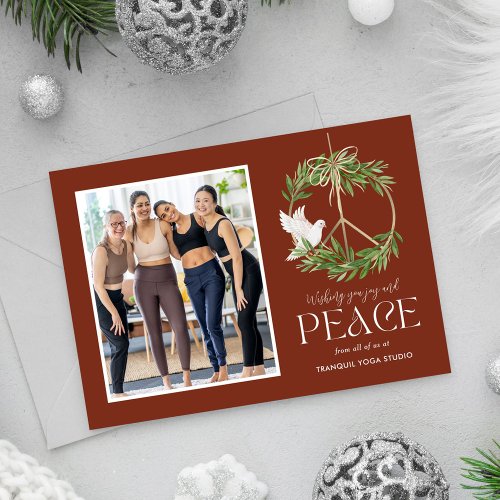 Peaceful Dove Business Holiday Photo Card