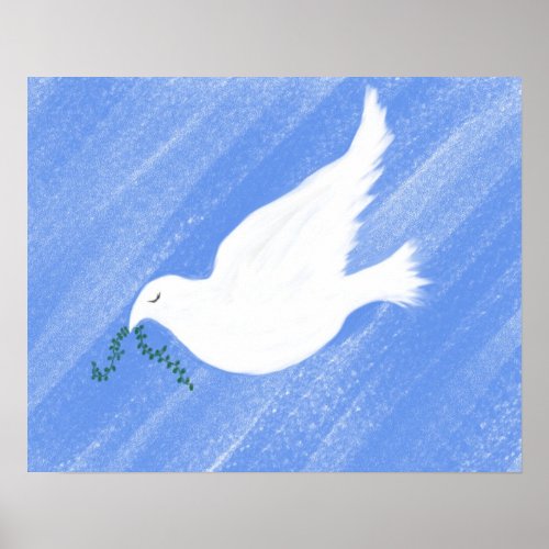 Peaceful Dove Illustration Poster