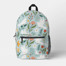 Peaceful Dove & Wildflower Botanical pattern