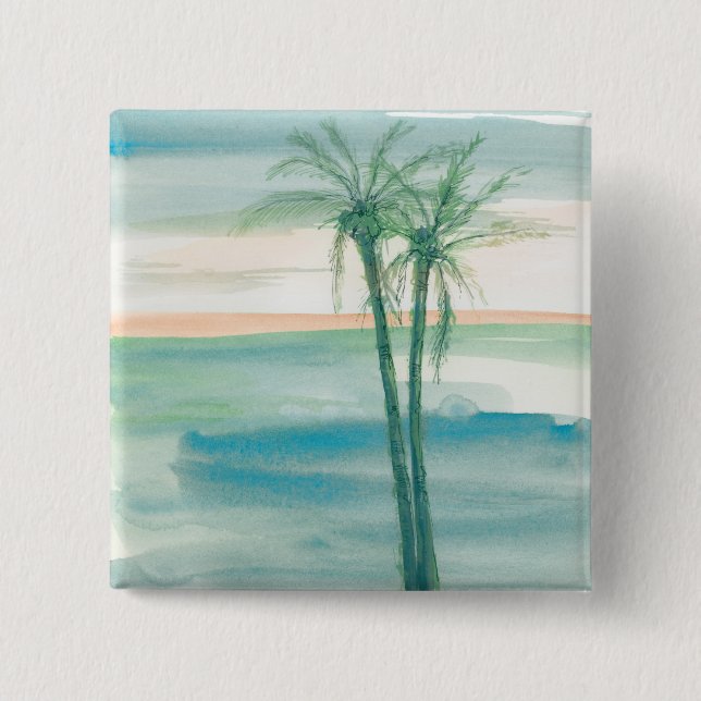 Peaceful Dusk Tropical Button (Front)