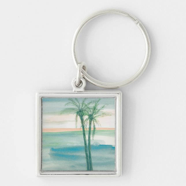Peaceful Dusk Tropical Keychain (Front)