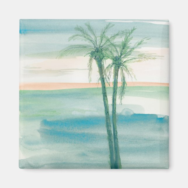 Peaceful Dusk Tropical Magnet (Front)