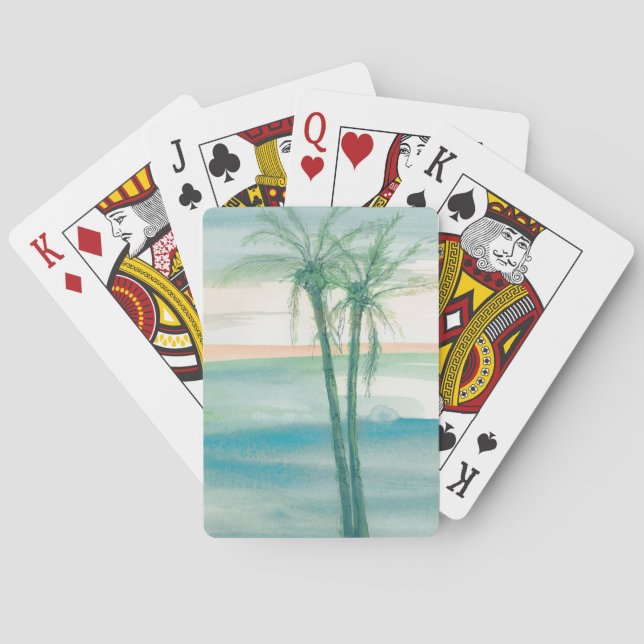 Peaceful Dusk Tropical Poker Cards (Back)
