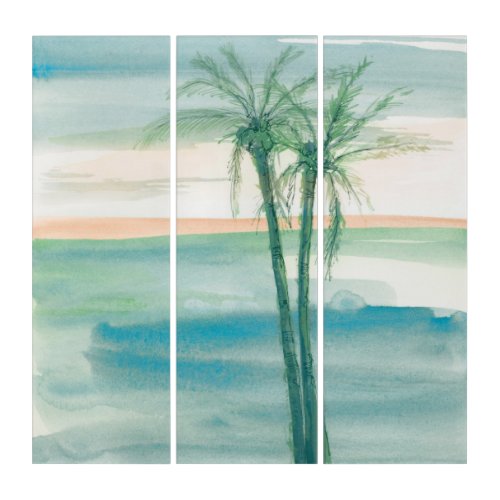 Peaceful Dusk Tropical Triptych