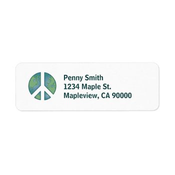 Peaceful Earth Address Label by warrior_woman at Zazzle