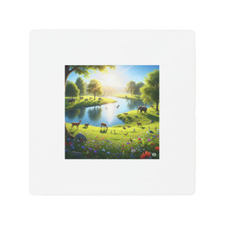 "Peaceful Earth – High-Quality Nature Wall Hanging Metal Print