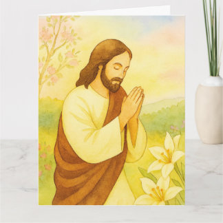 Peaceful Easter Blessings Watercolor Card