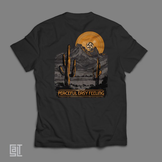 Peaceful Easy Feeling -  Vinyl Desert Sunset Cactu T-Shirt (Creator Uploaded)