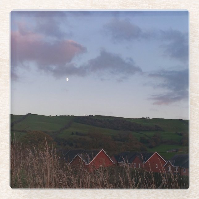 Peaceful Evening in Newtown Glass Coaster (Front)
