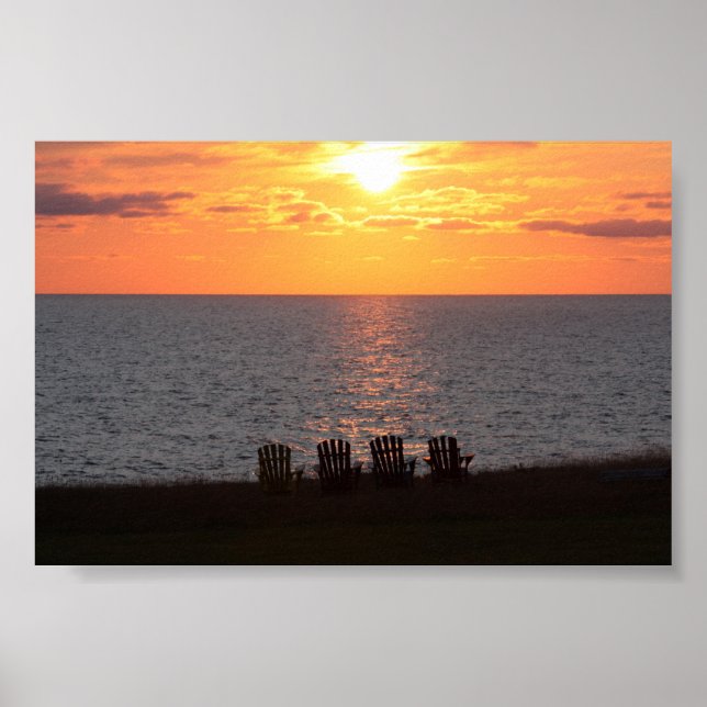 Peaceful Evening Sunset Poster (Front)