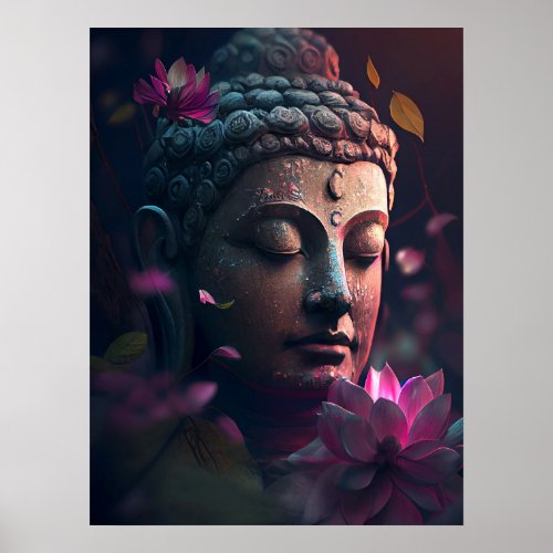 Peaceful Face of Buddha  Art Poster