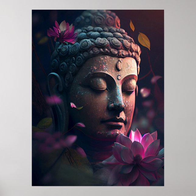 Peaceful Face of Buddha | Art Poster (Front)