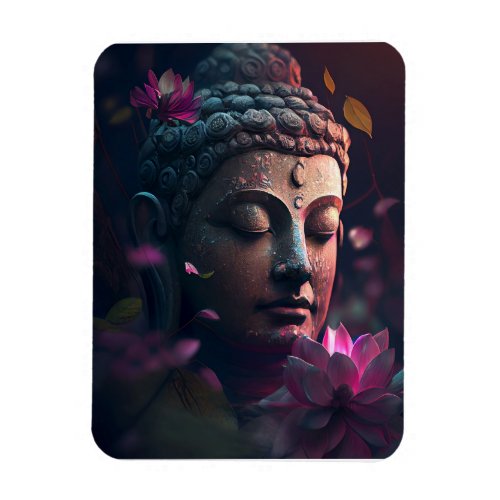 Peaceful Face of Buddha  Art Poster Magnet