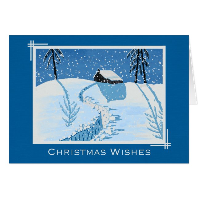 Peaceful Falling Snow Cards (Front Horizontal)