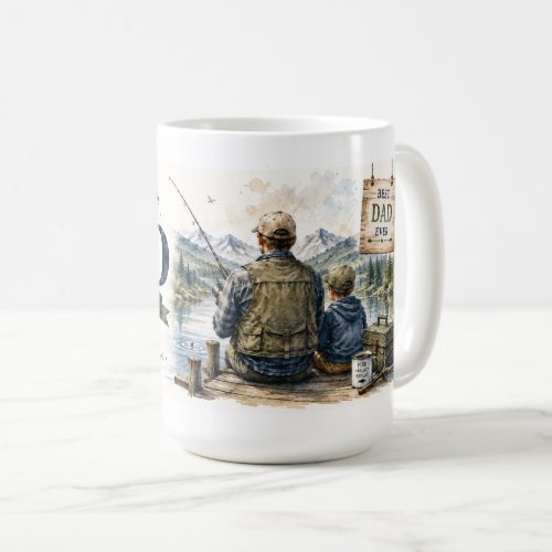 Peaceful Father‑Child Fishing Art Coffee Mug