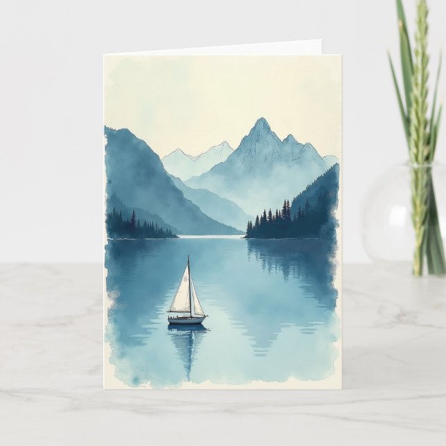 Peaceful Fathers Day Sail Boat Card (Front)
