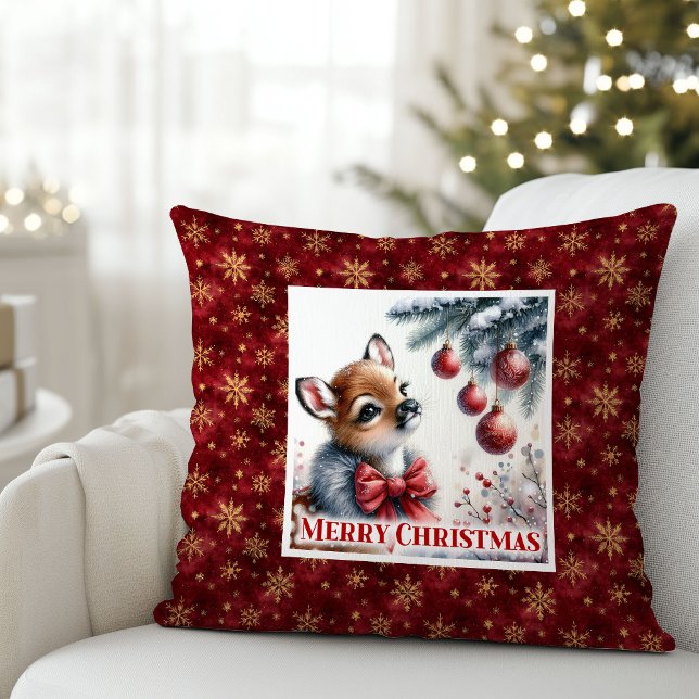 Peaceful Fawn Christmas Pillow Gift for Kids Cozy  (Peaceful Fawn Christmas Pillow Gift for Kids Cozy Room)