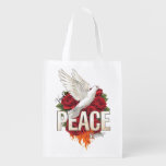 Peaceful Flames Dove Grocery Bag