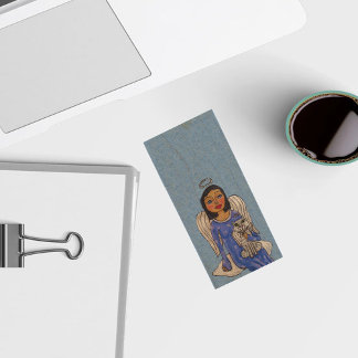 Peaceful Folk Art Angel White Cat Angel Sky Wood Flash Drive