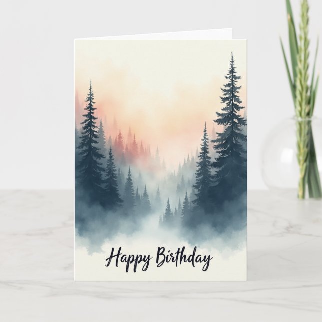 Peaceful Forest Birthday Card (Front)