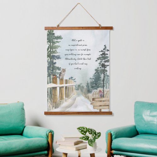 Peaceful Forest Walk Watercolor Optional Wording Hanging Tapestry