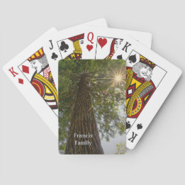 Peaceful Forest With Golden Light Nature Photo Poker Cards